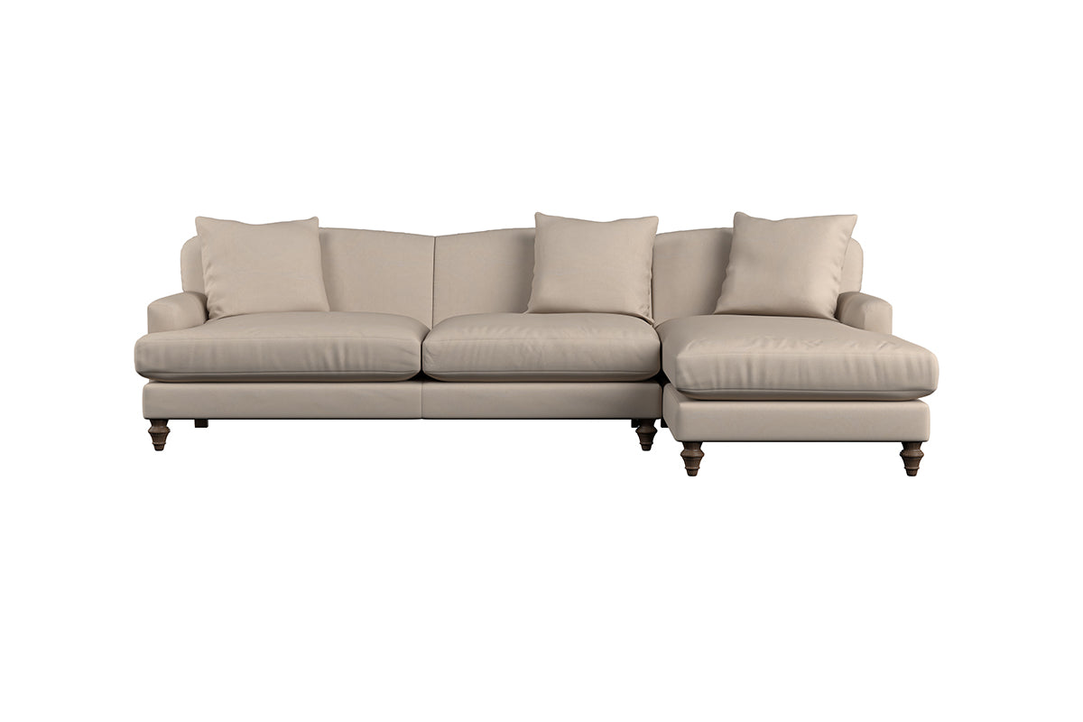 Deni Grand Right Hand Chaise Sofa - Recycled Cotton Thunder