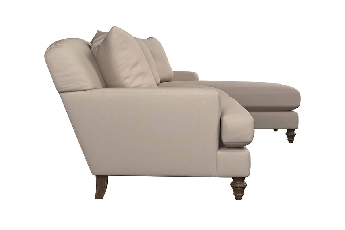 Deni Grand Right Hand Chaise Sofa - Recycled Cotton Fatigue