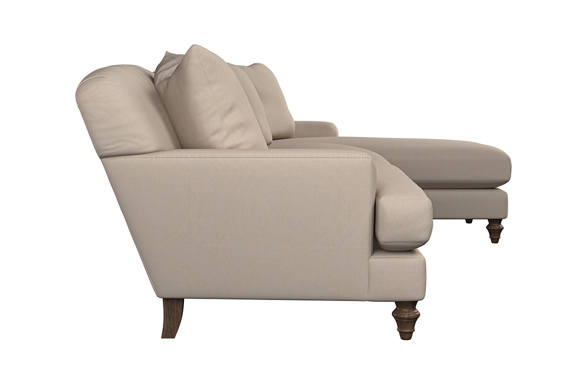 Deni Grand Right Hand Chaise Sofa - Recycled Cotton Natural