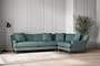 Deni Grand Right Hand Corner Sofa - Recycled Cotton Airforce