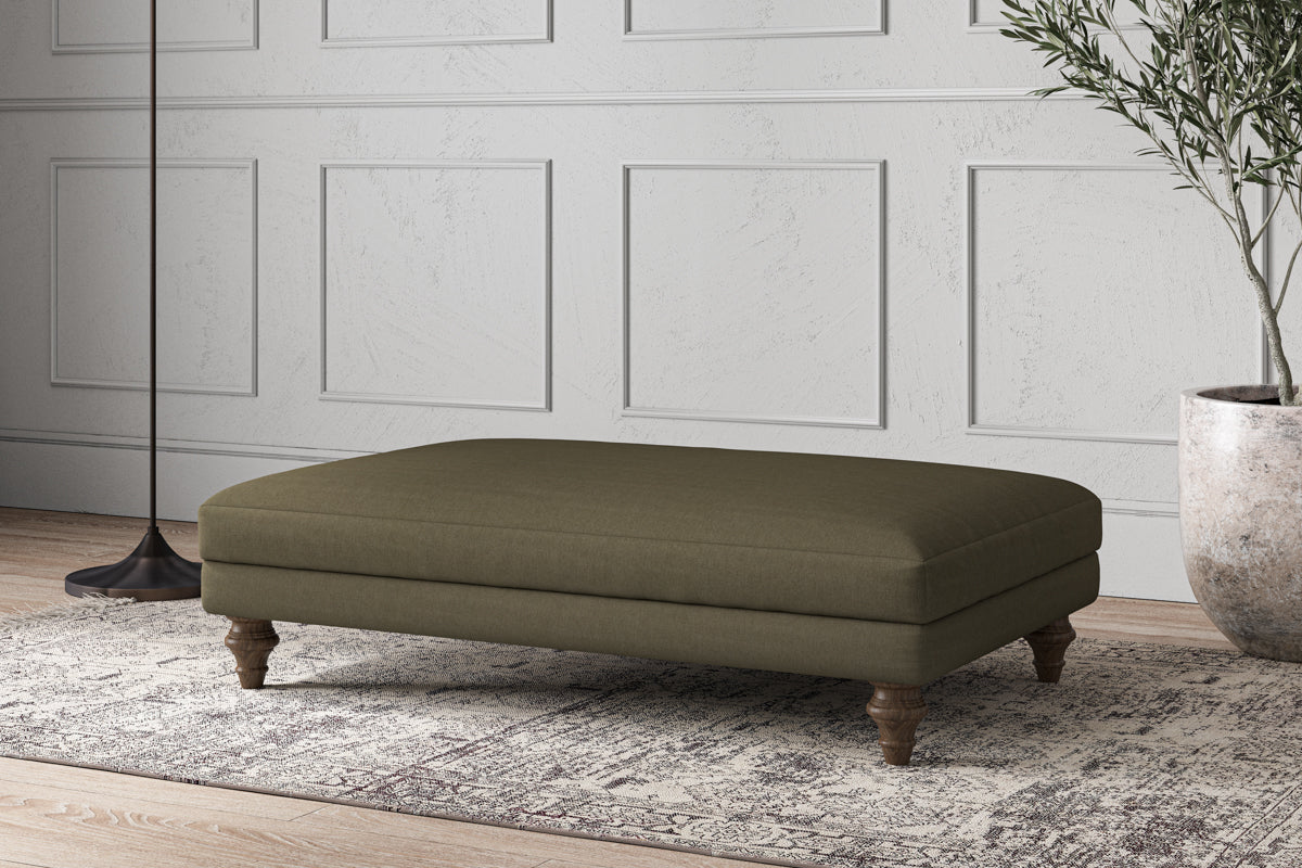 Deni Large Footstool - Recycled Cotton Fatigue