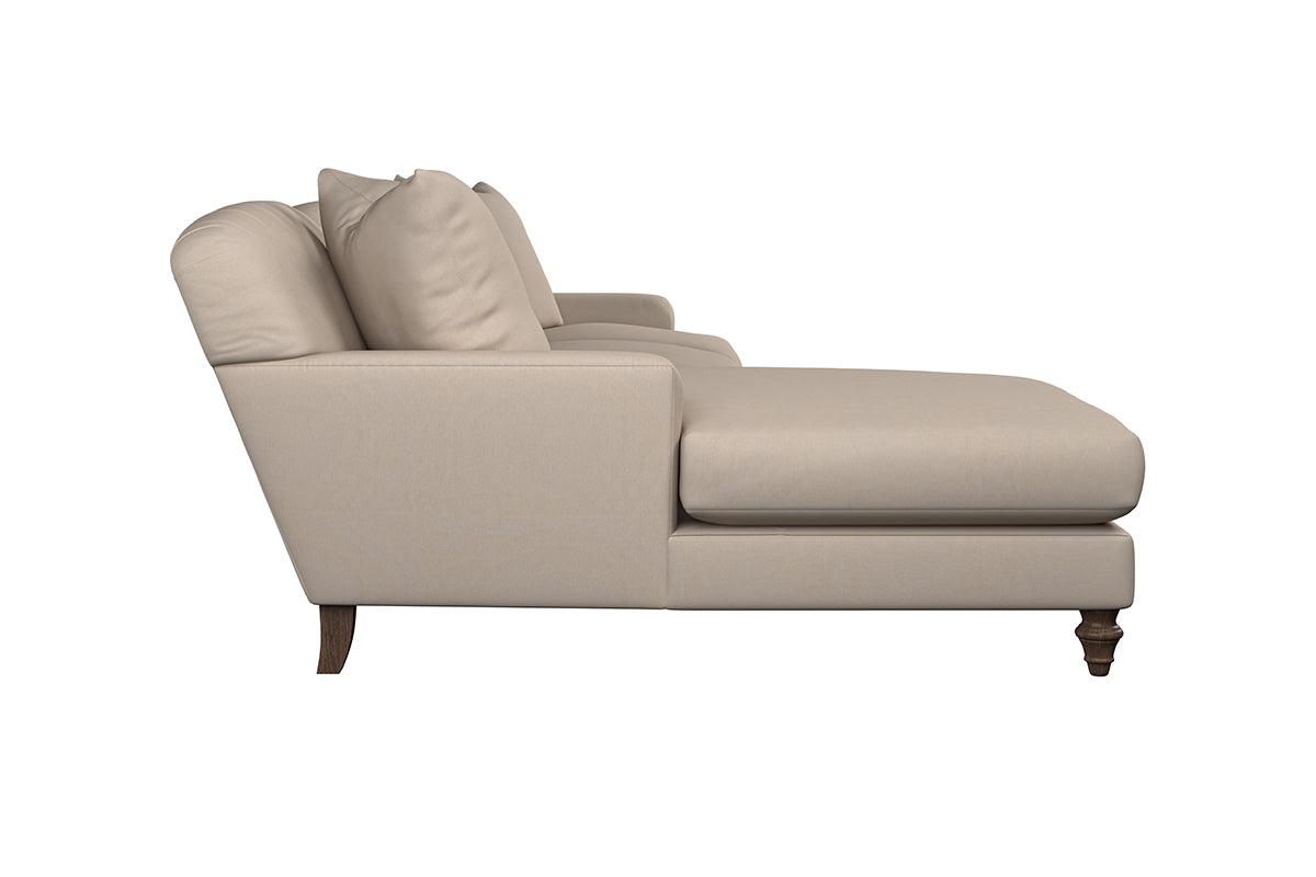 Deni Large Left Hand Chaise Sofa - Recycled Cotton Airforce