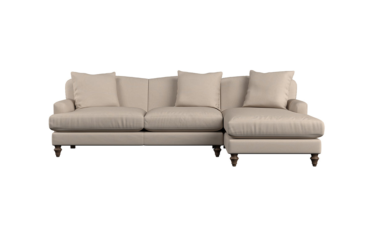 Deni Large Right Hand Chaise Sofa - Recycled Cotton Fatigue