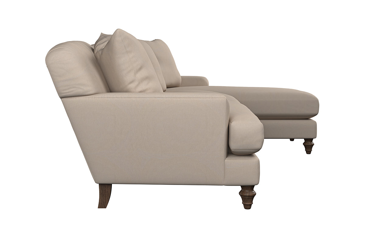 Deni Large Right Hand Chaise Sofa - Recycled Cotton Seaspray