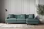 Deni Large Right Hand Chaise Sofa - Recycled Cotton Airforce