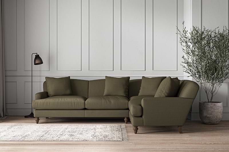 Deni Large Left Hand Corner Sofa - Recycled Cotton Fatigue