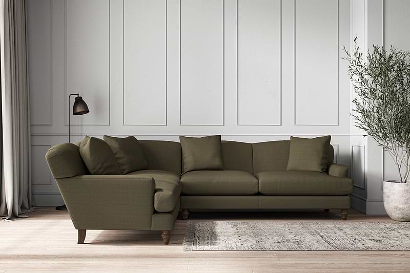 Deni Super Grand Left Hand Corner Sofa - Recycled Cotton Fatigue