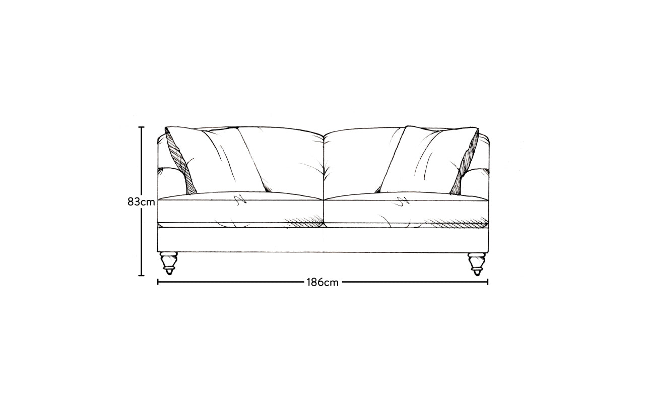 Deni Medium Sofa - Brera Linen Charcoal