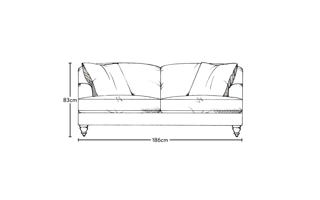 Deni Medium Sofa - Recycled Cotton Airforce