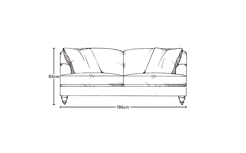 Deni Medium Sofa - Recycled Cotton Airforce