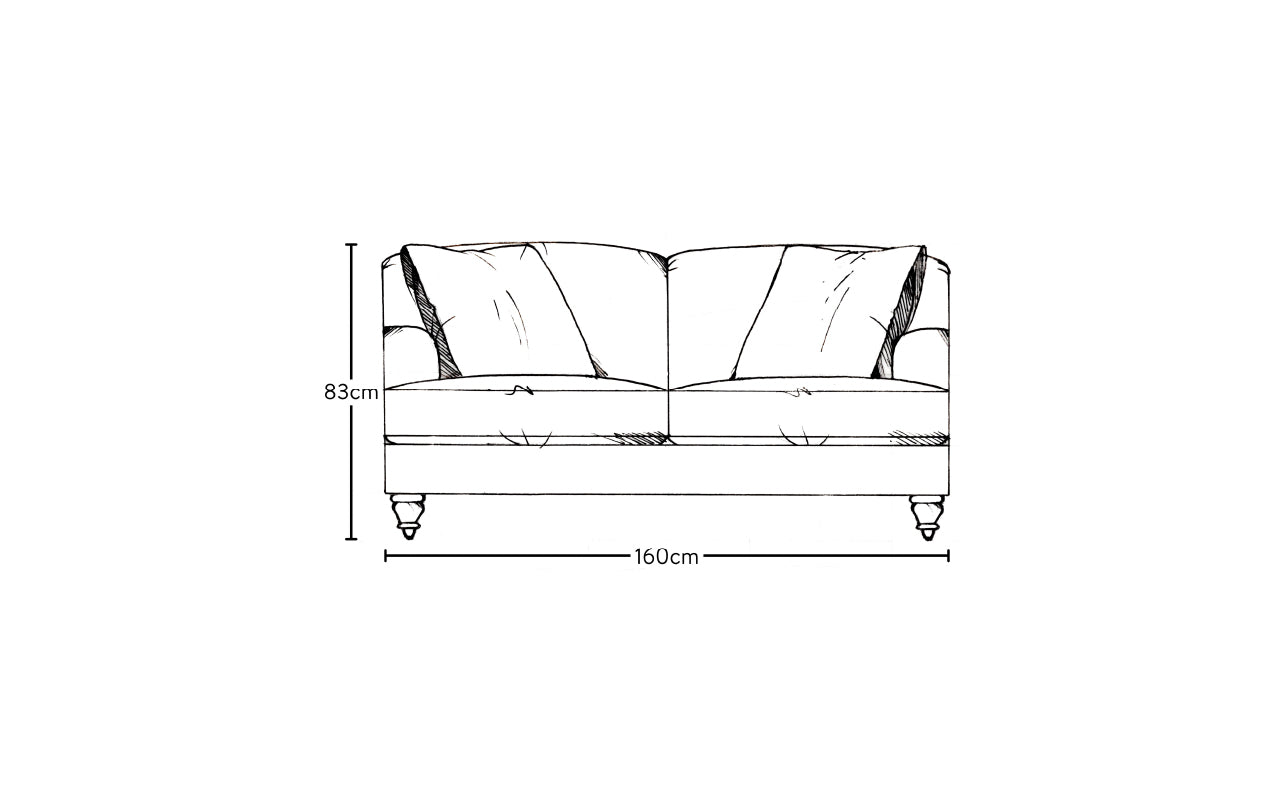 Deni Small Sofa - Brera Linen Charcoal
