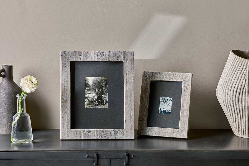Dalya Marble Photo Frame - Light Grey