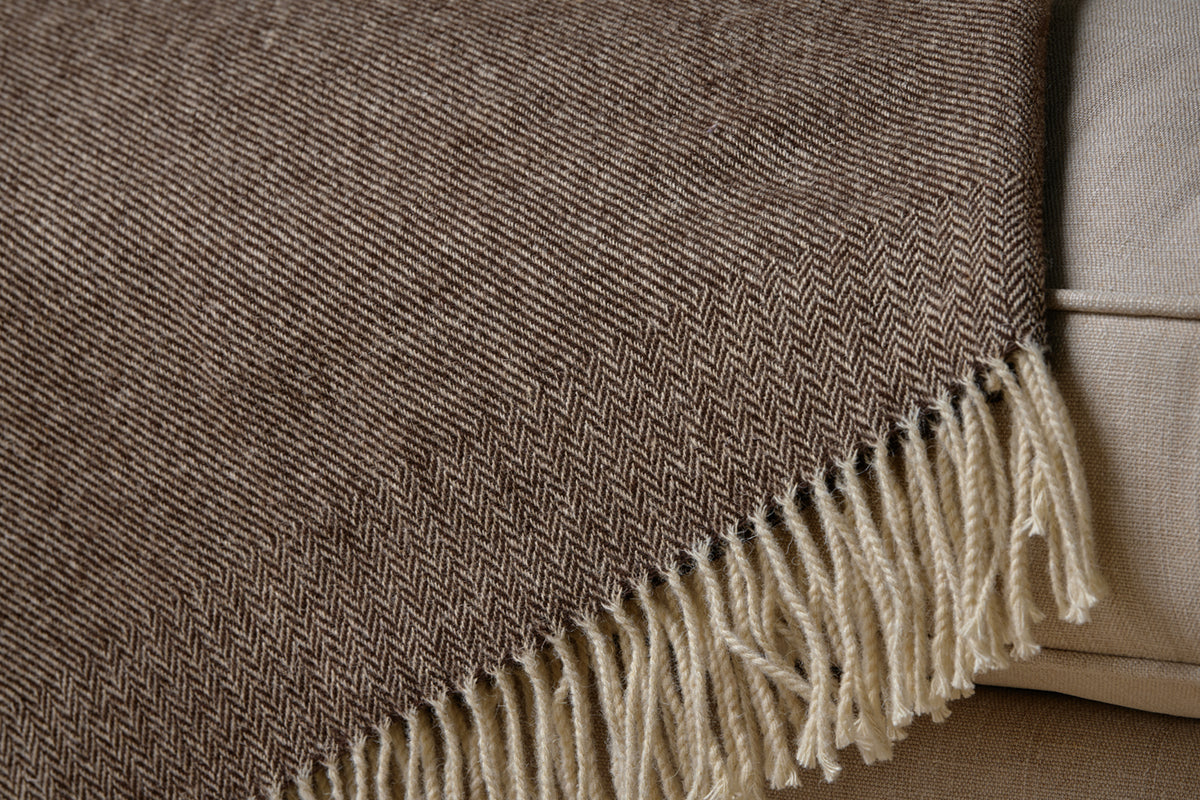 Dilli Wool Throw - Dark Brown