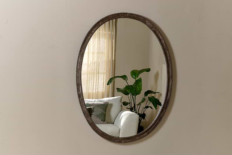 Drishti Oval Iron Mirror - Antique Black - Large