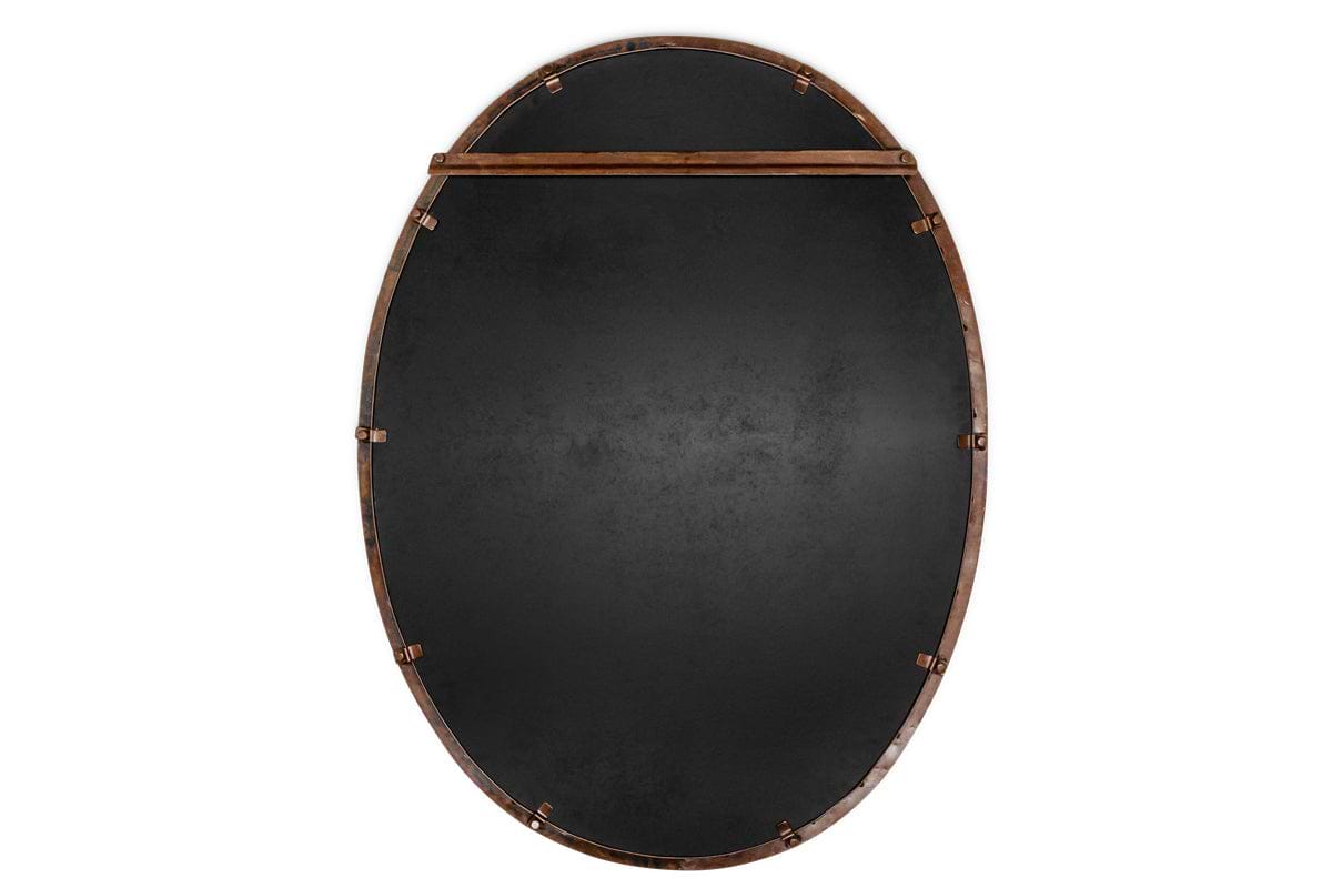 Drishti Oval Iron Mirror - Antique Black - Large