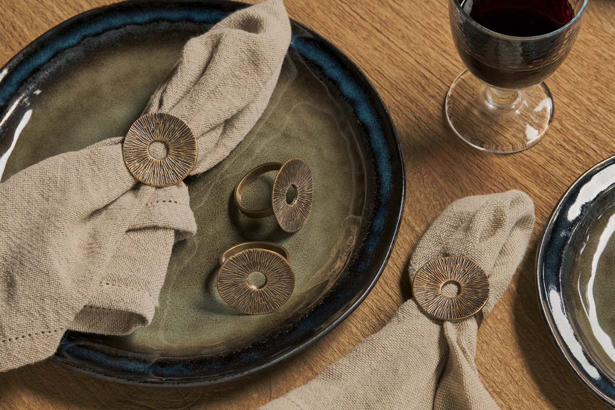 Dankuni Napkin Rings - Antique Brass (Set of 4)