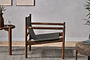 Dalibar Leather Lounger - Charcoal- nkuku