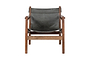 Dalibar Leather Lounger - Charcoal- nkuku