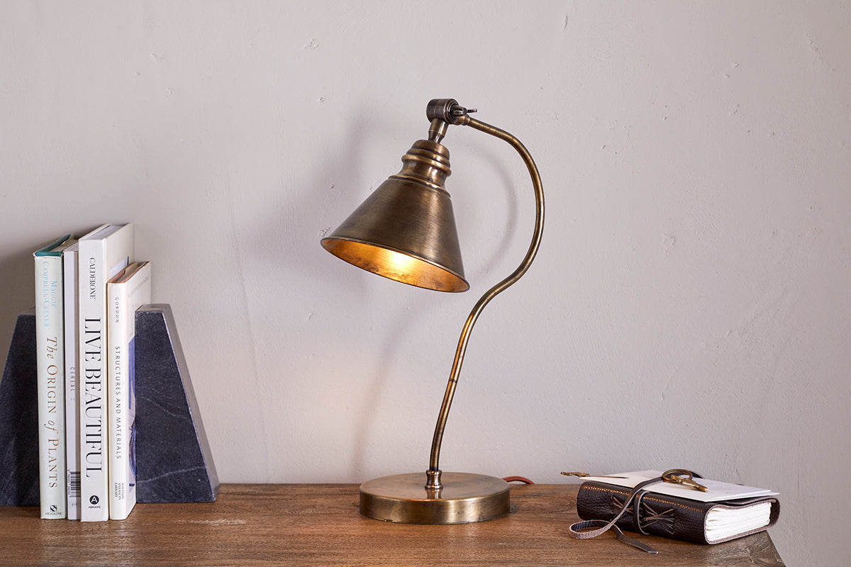 Damba Desk Lamp - Antique Brass-nkuku