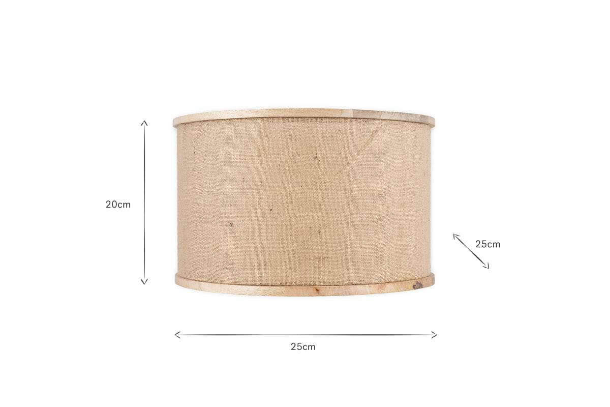 Darat Mango Wood & Jute Lampshade - Natural-nkuku