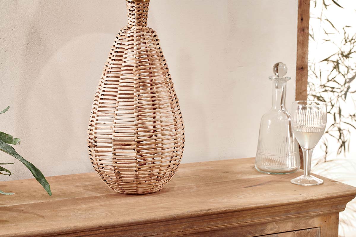 Darma Wicker Lamp - Small Tall-nkuku