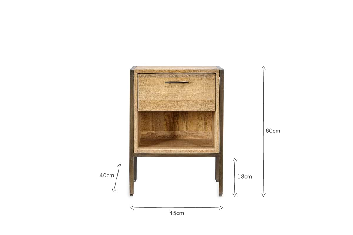 Dasai Mango Wood Bedside Table-nkuku