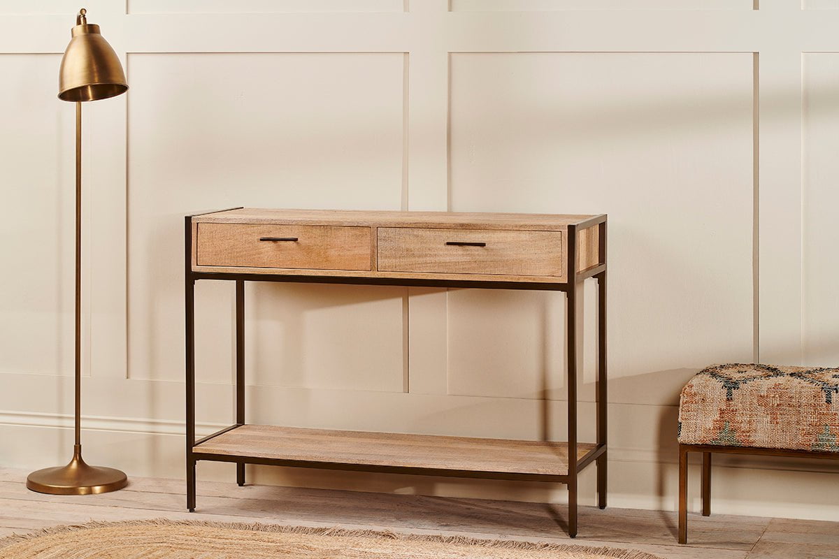 Dasai Mango Wood Console Table-nkuku