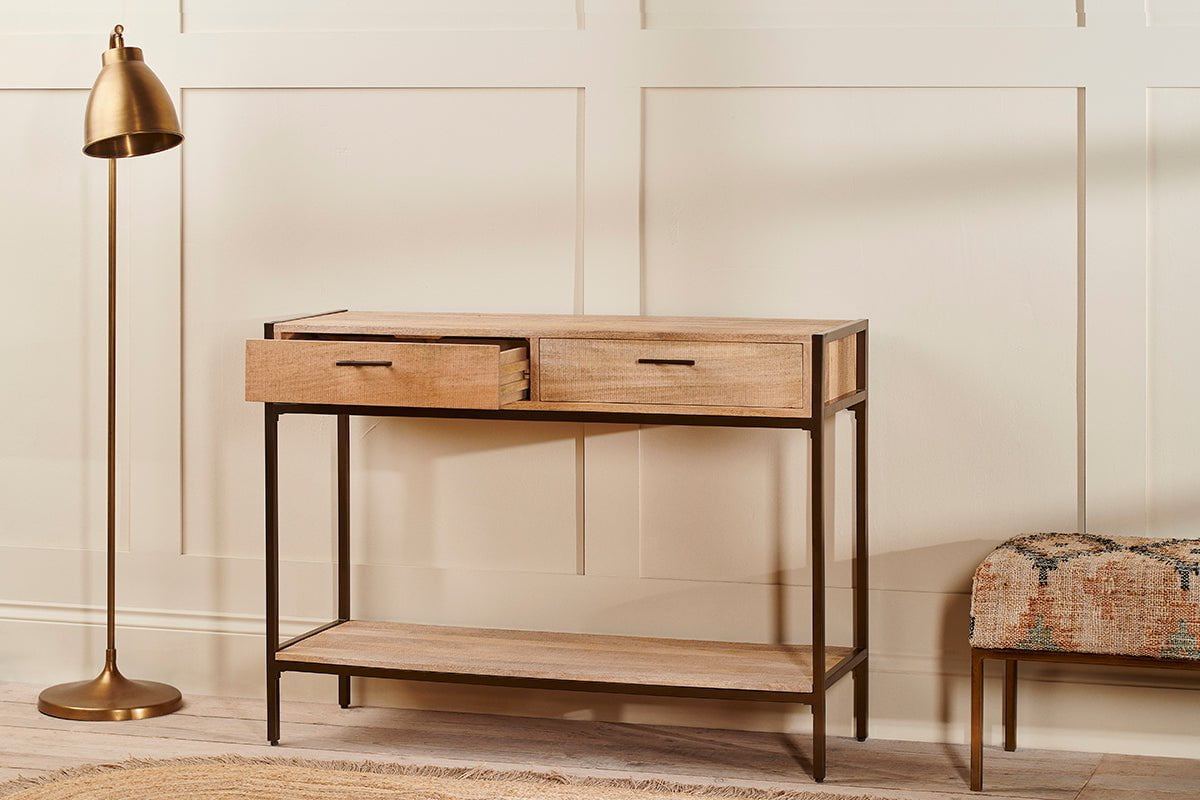 Dasai Mango Wood Console Table- nkuku