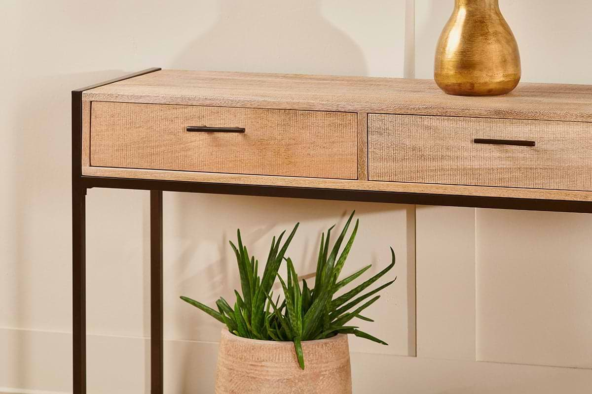 Dasai Mango Wood Console Table-nkuku