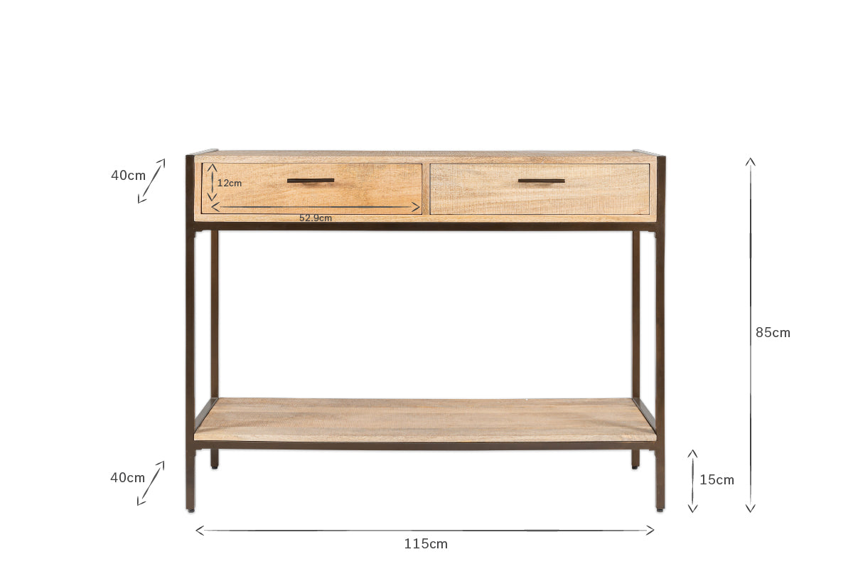 Dasai Mango Wood Console Table-nkuku