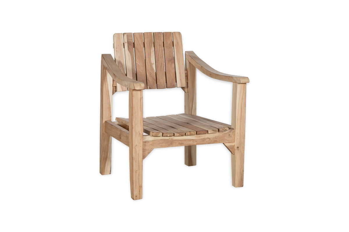 Deev Slatted Wooden Armchair - Natural-nkuku