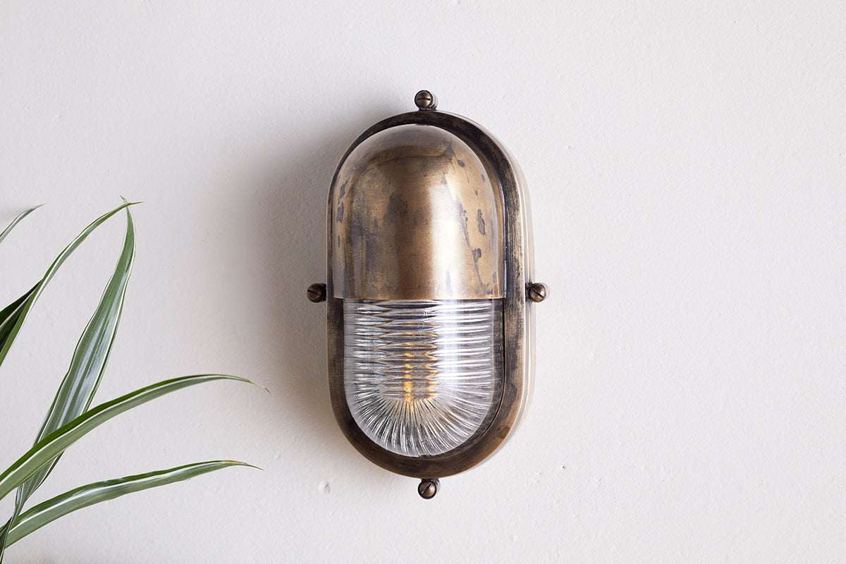 Denaya Outdoor Wall Lamp - Antique Brass-nkuku