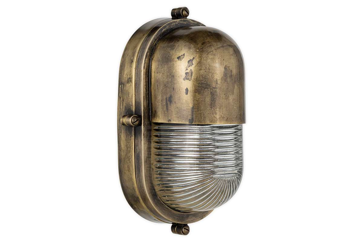 Denaya Outdoor Wall Lamp - Antique Brass-nkuku