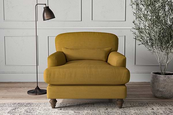 Deni Armchair - Recycled Cotton Ochre-nkuku