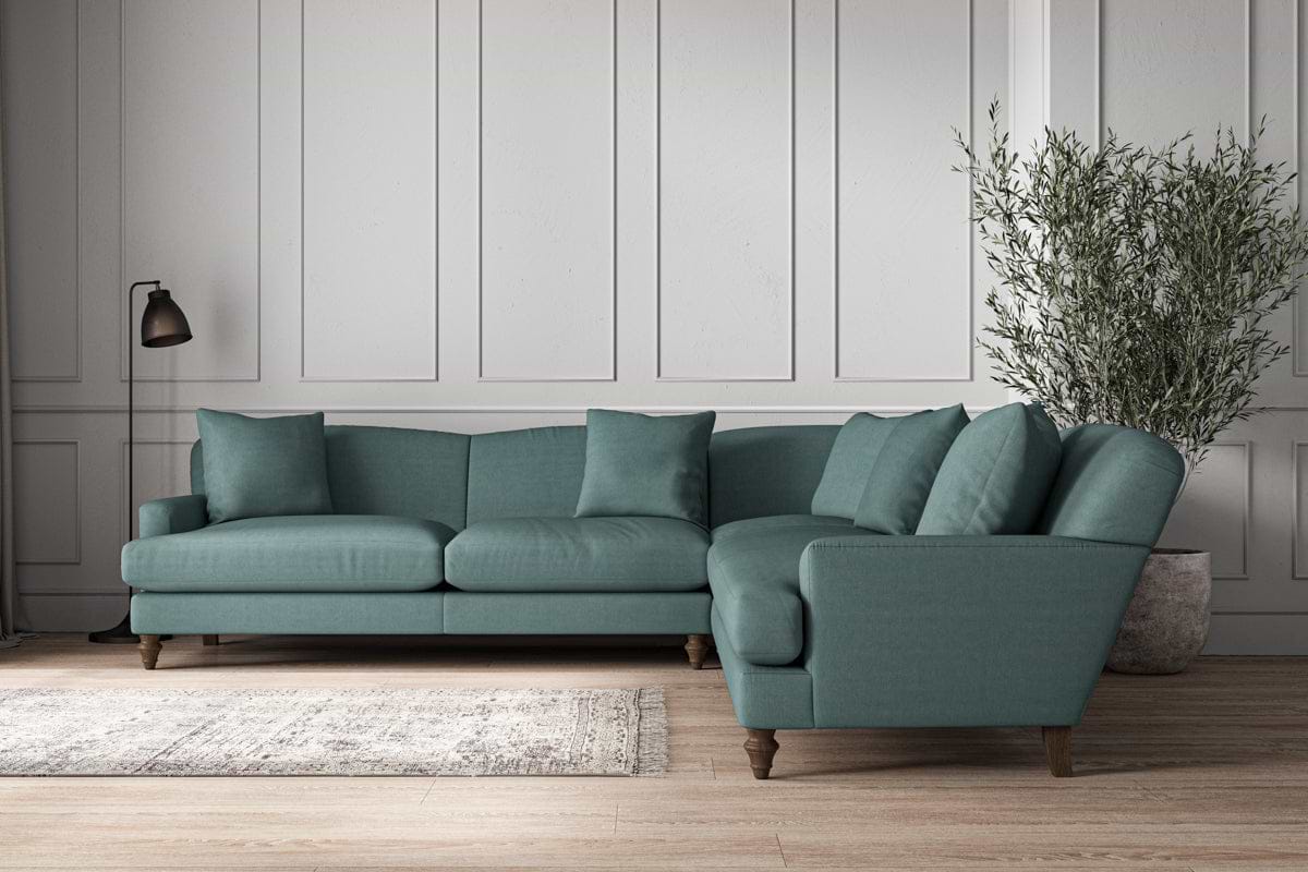 Deni Grand Corner Sofa - Recycled Cotton Airforce-nkuku