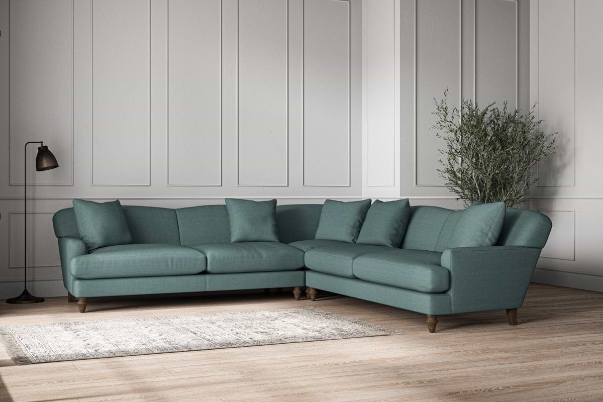 Deni Grand Corner Sofa - Recycled Cotton Airforce-nkuku