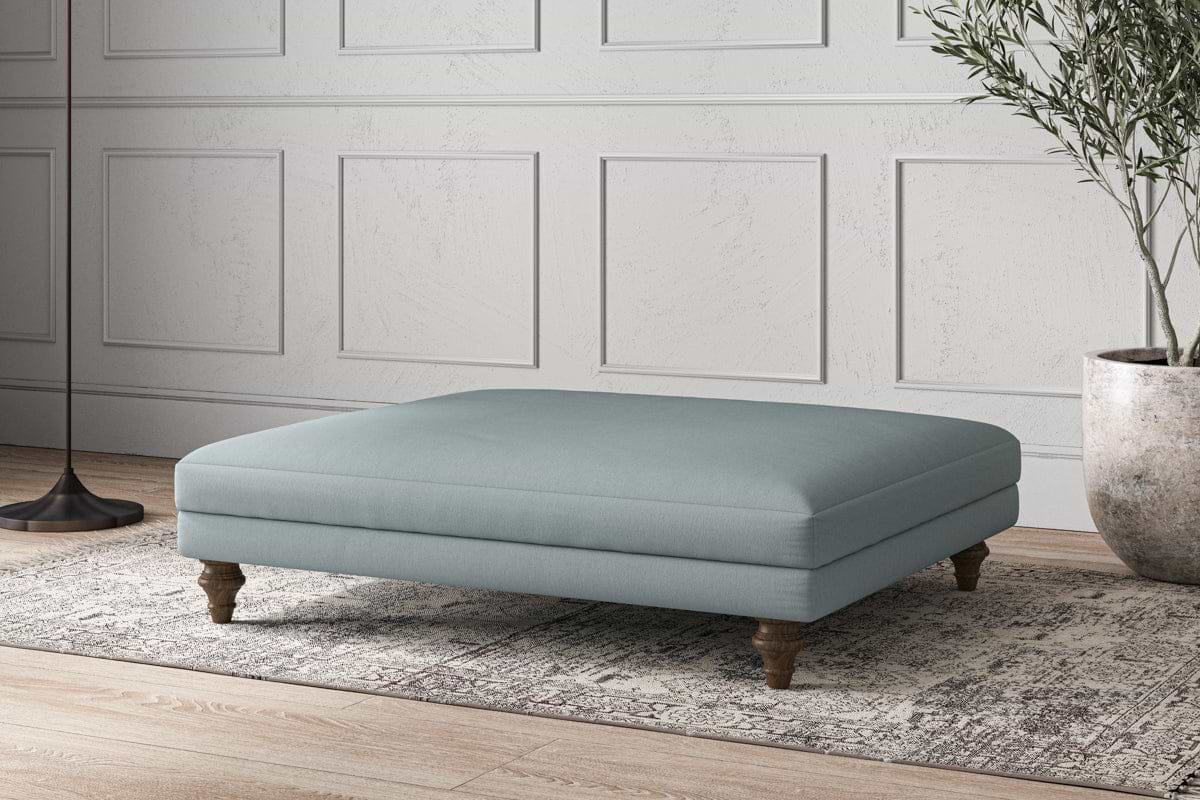 Deni Grand Footstool - Recycled Cotton Horizon-nkuku