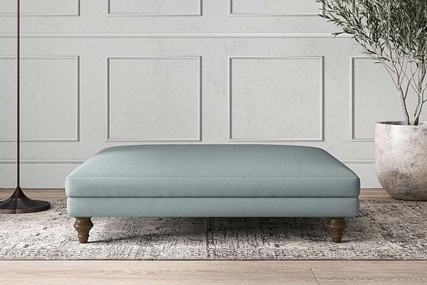 Deni Grand Footstool - Recycled Cotton Horizon-nkuku