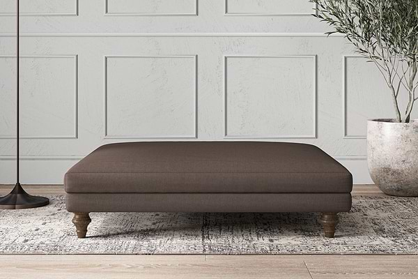 Deni Grand Footstool - Recycled Cotton Mocha-nkuku