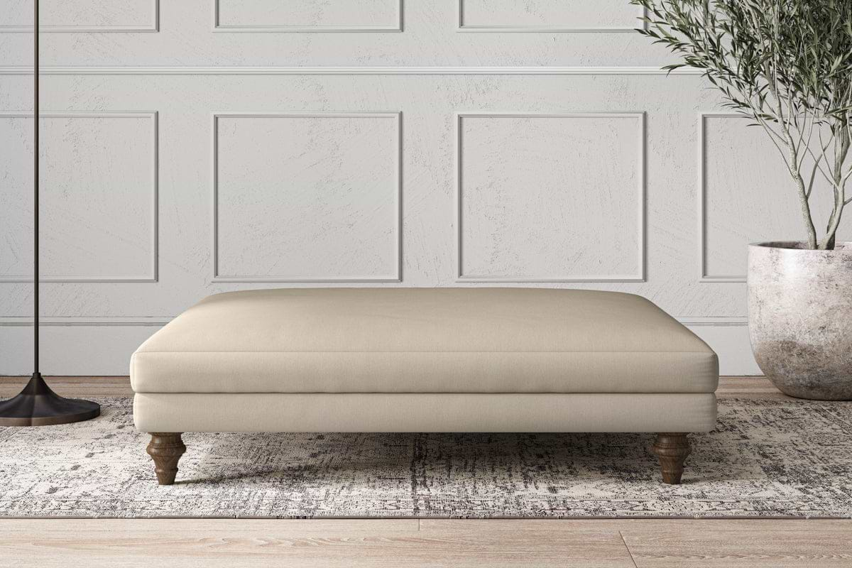 Deni Grand Footstool - Recycled Cotton Stone-nkuku