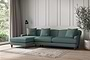 Deni Grand Left Hand Chaise Sofa - Recycled Cotton Airforce-nkuku