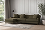 Deni Grand Left Hand Chaise Sofa - Recycled Cotton Fatigue-nkuku