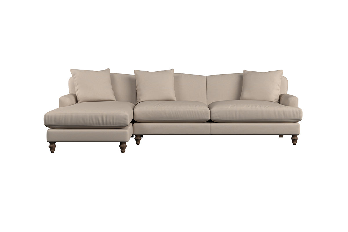 Deni Grand Left Hand Chaise Sofa - Recycled Cotton Fatigue-nkuku