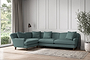 Deni Grand Left Hand Corner Sofa - Recycled Cotton Airforce-nkuku