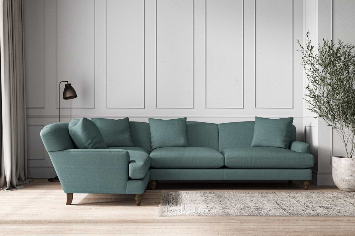Deni Grand Left Hand Corner Sofa - Recycled Cotton Airforce-nkuku