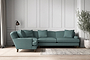 Deni Grand Left Hand Corner Sofa - Recycled Cotton Airforce-nkuku