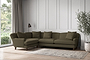 Deni Grand Left Hand Corner Sofa - Recycled Cotton Fatigue-nkuku