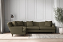 Deni Grand Left Hand Corner Sofa - Recycled Cotton Fatigue-nkuku