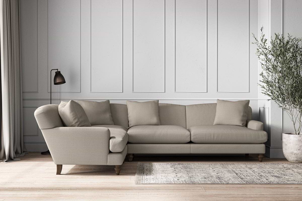 Deni Grand Left Hand Corner Sofa - Recycled Cotton Flax-nkuku