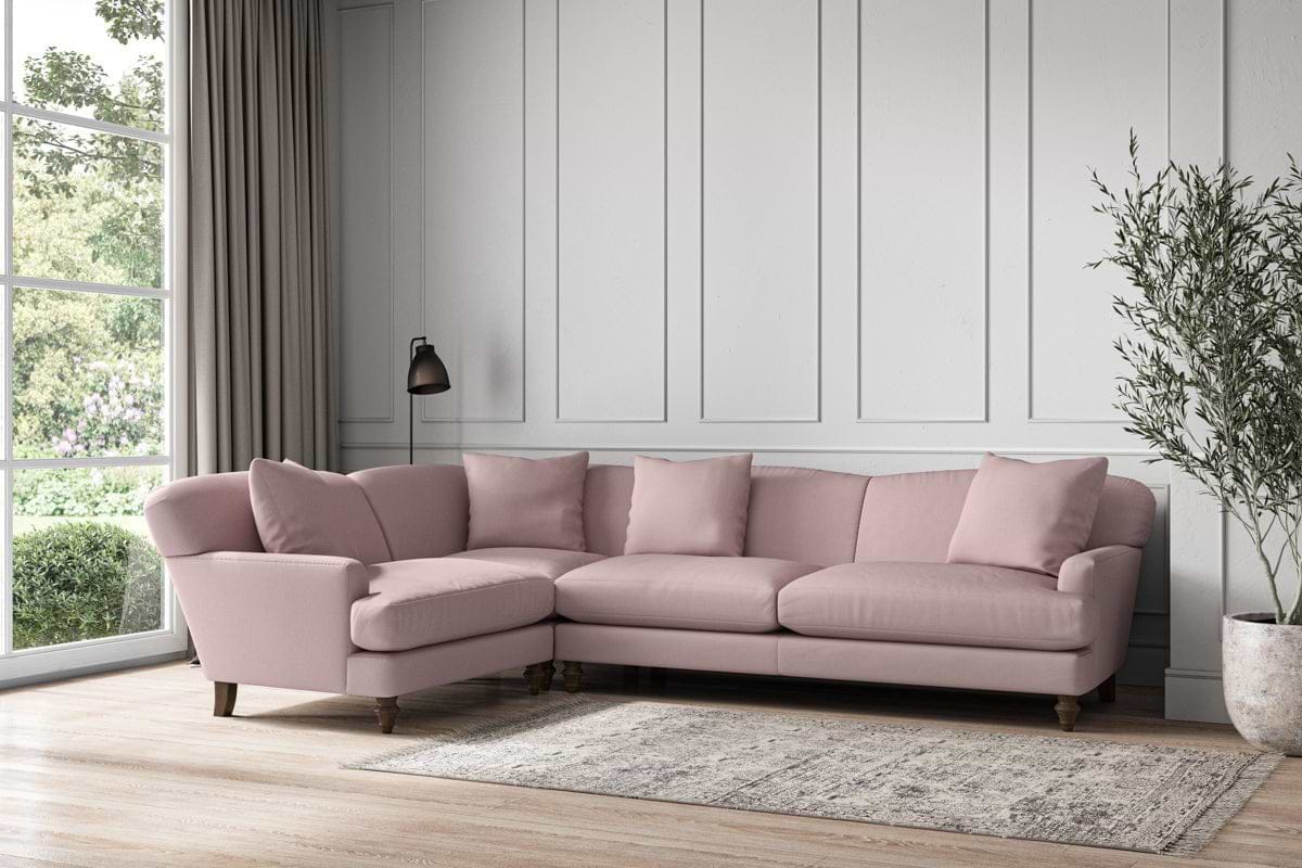 Deni Grand Left Hand Corner Sofa - Recycled Cotton Lavender-nkuku